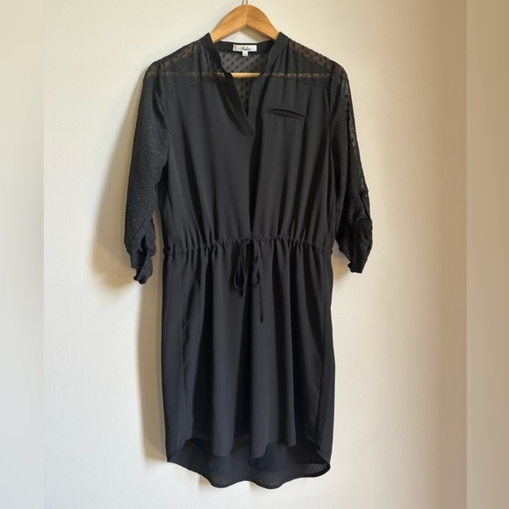 Roxberi Tie Waist Black Dress Size S